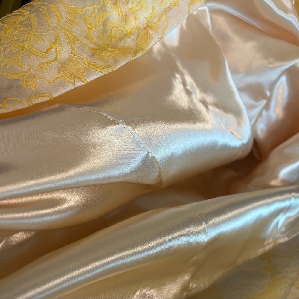 Lulus Bright Blooms Champagne Yellow Floral Jacquard Maxi Dress💛 Small - Picture 11 of 12